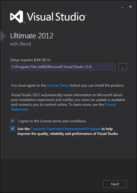 How to Install Visual Studio 2012