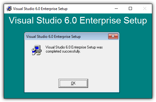 Finally vb6.0 setup has completed successfully